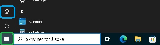 Skjermbilde som viser ikoner på Windows 10.