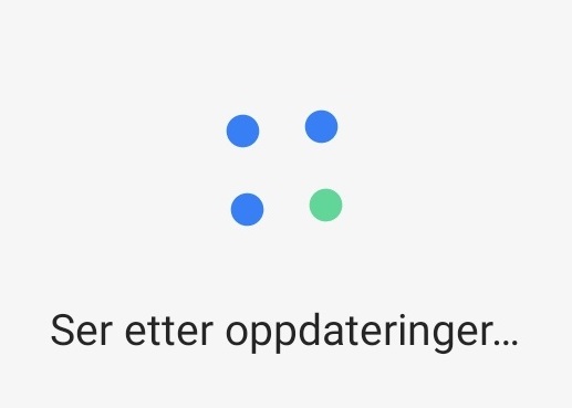 Skjermbilde som viser at Android-telefon ser etter oppdateringer.