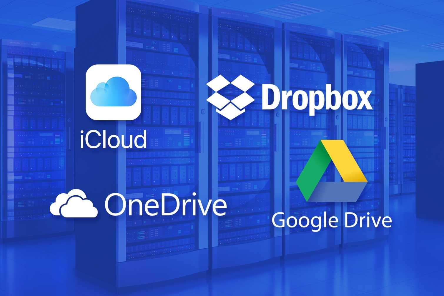 Sammenligning av Dropbox, iCloud, OneDrive og Google Drive