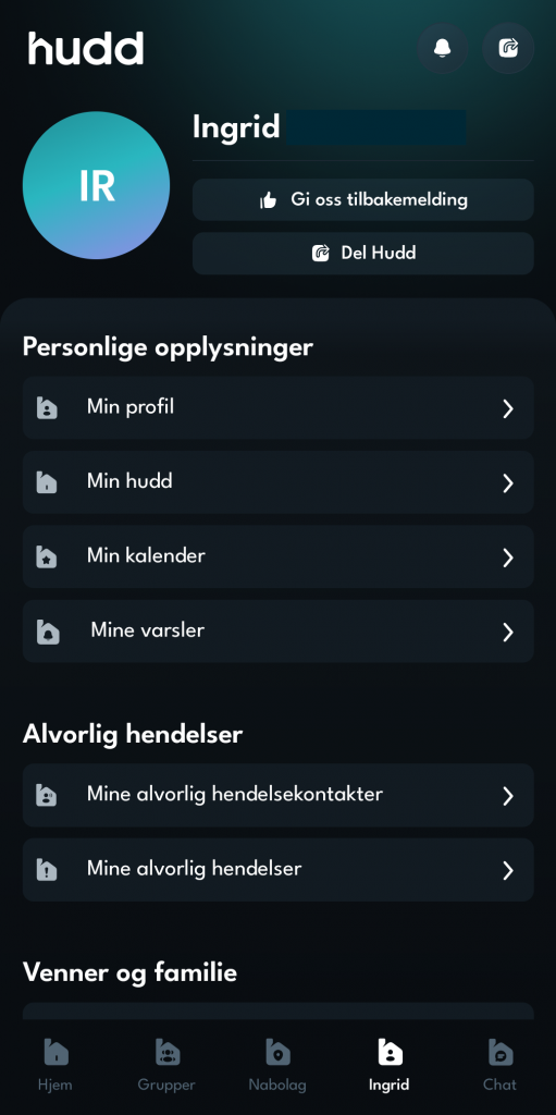 skjermbilde fra appen.