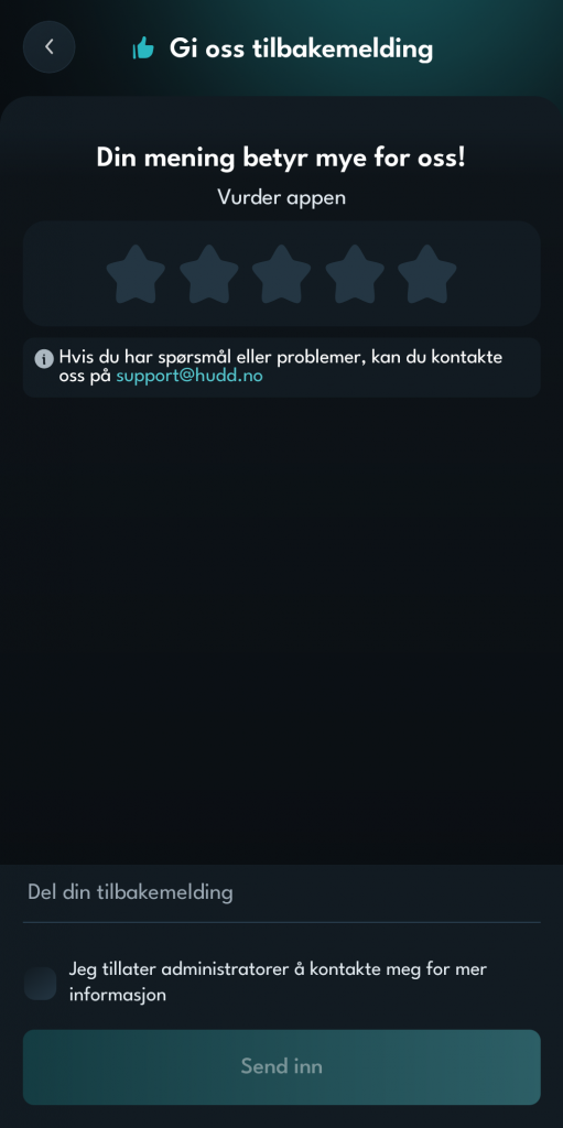 skjermbilde som viser hvordan man kommer i kontakt med kundeservice.