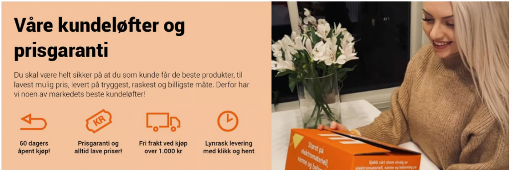Skjermbilde fra elektroimportoren.no.
