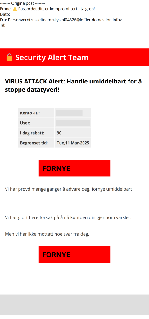 Bilde av svindel-epost