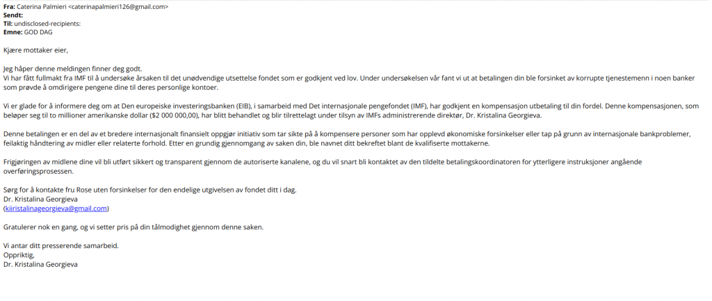 Bilde av svindelepost