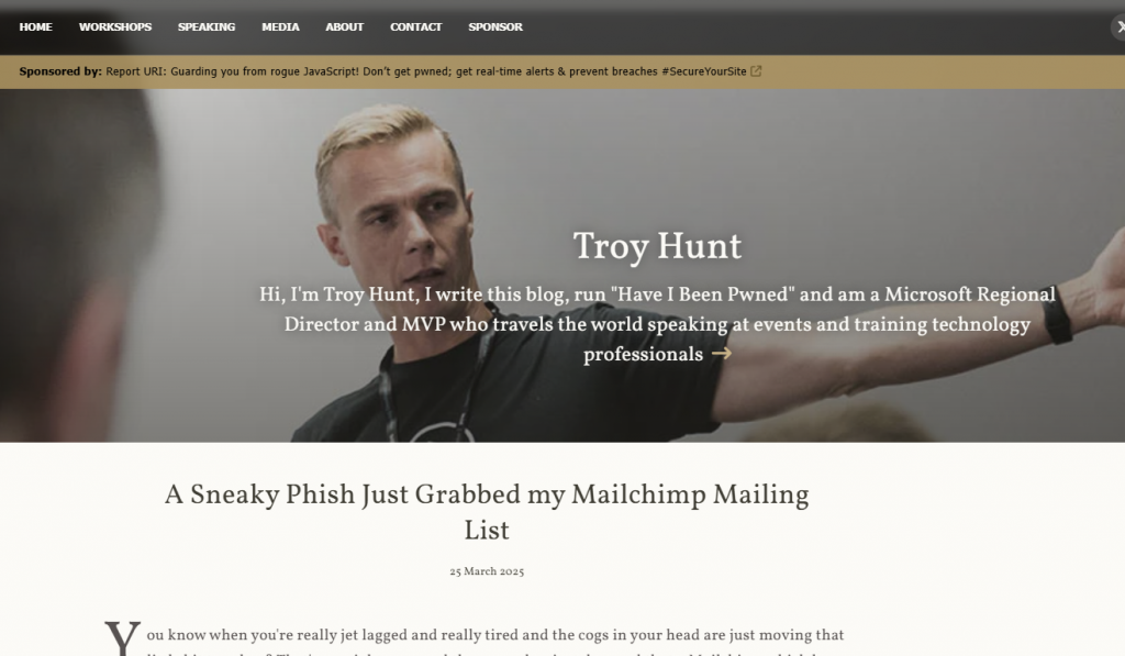 Skjermbilde fra troyhunt.com