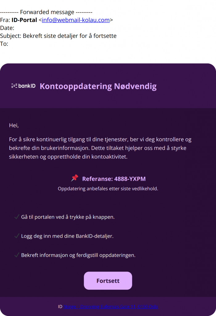 bilde av phishing e-post