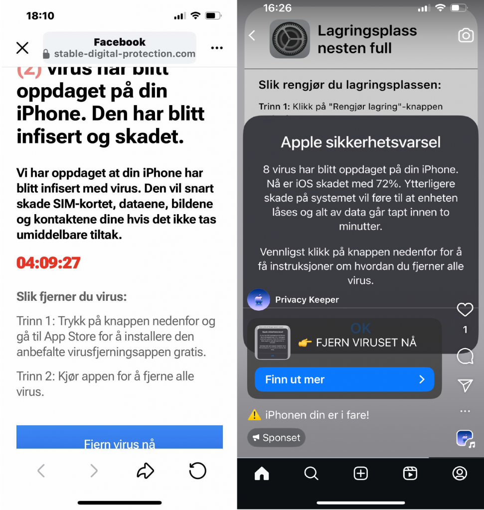 bilde av varsel på iphone