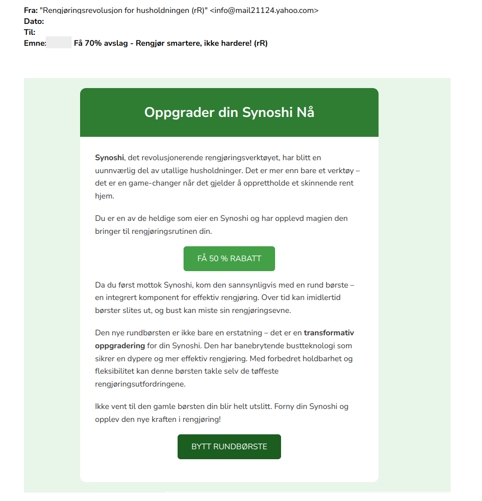 Bilde av svindelepost
