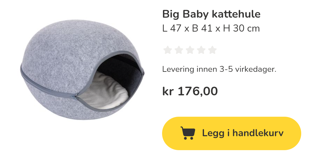 Skjermbilde fra Zooplus.no.