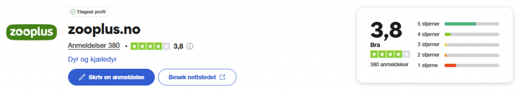 Skjermbilde fra Trustpilot.com