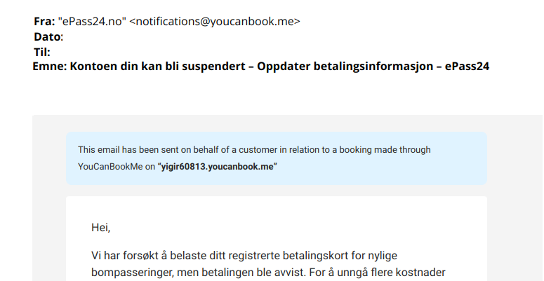 bilde av svindelepost