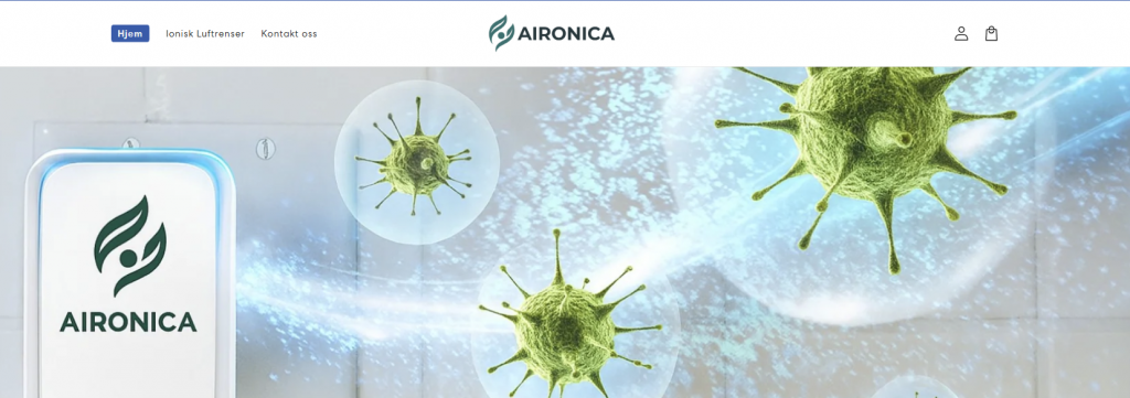 skjermbilde fra aironica.com.