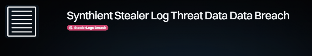 bilde fra https://haveibeenpwned.com/Breach/SynthientStealerLogThreatData om stealer logs