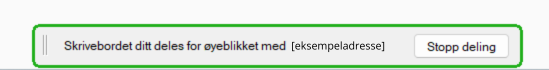 bilde som viser skjermdelingsstatus