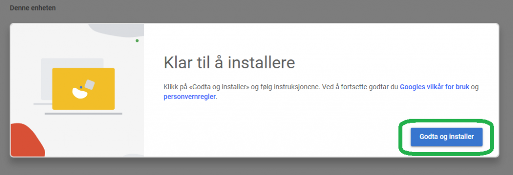 bilde som viser "klar til å installere"-popup.