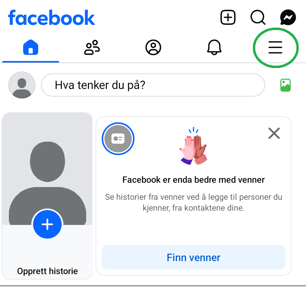 Skjermbilde fra Facebook-appen.