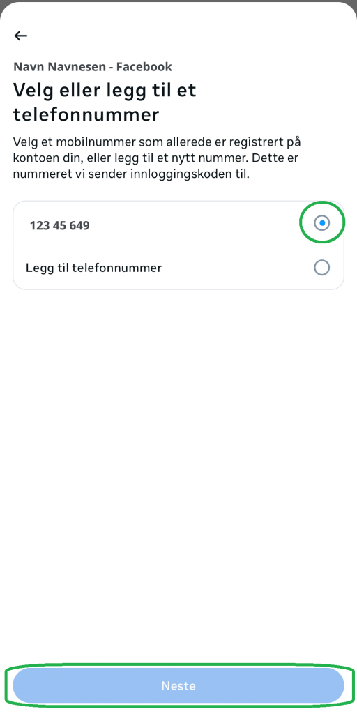 Skjermbilde fra Facebook-appen.