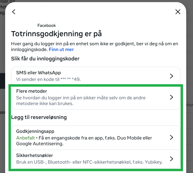 Skjermbilde fra Facebook.
