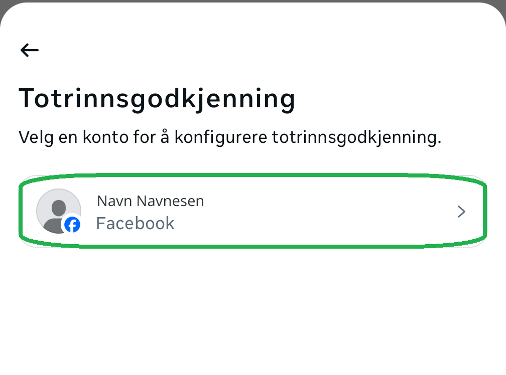 Skjermbilde fra Facebook-appen.
