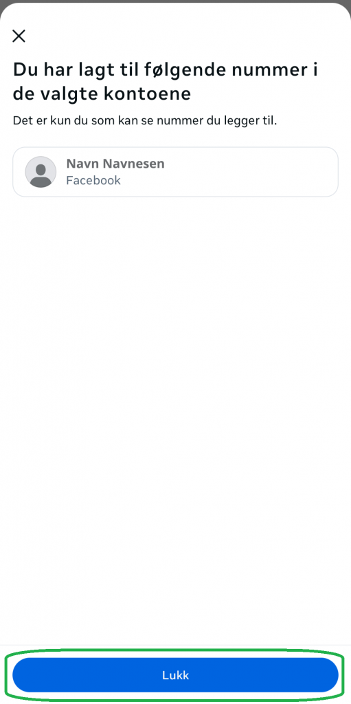 Skjermbilde fra Facebook-appen.