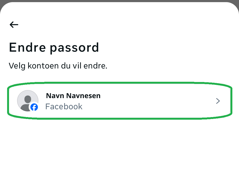 Skjermbilde fra Facebook-appen.