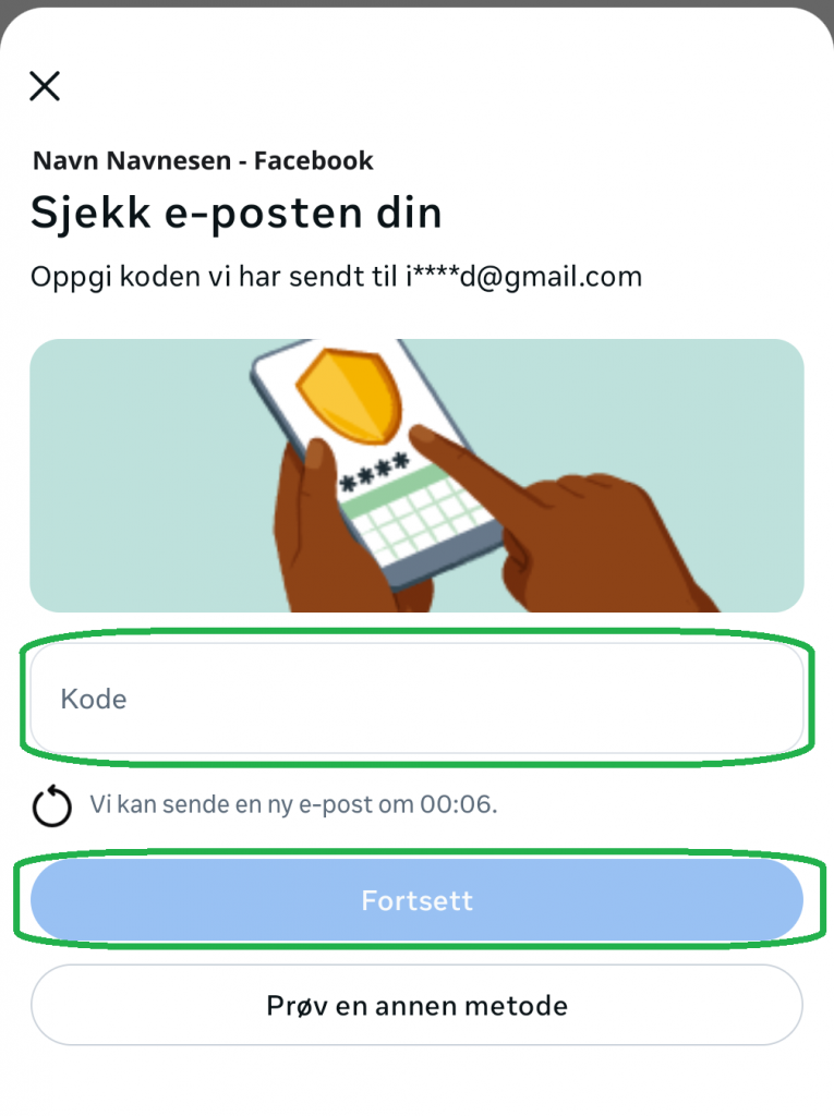 Skjermbilde fra Facebook-appen.