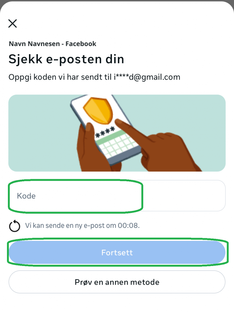 Skjermbilde fra Facebook-appen.