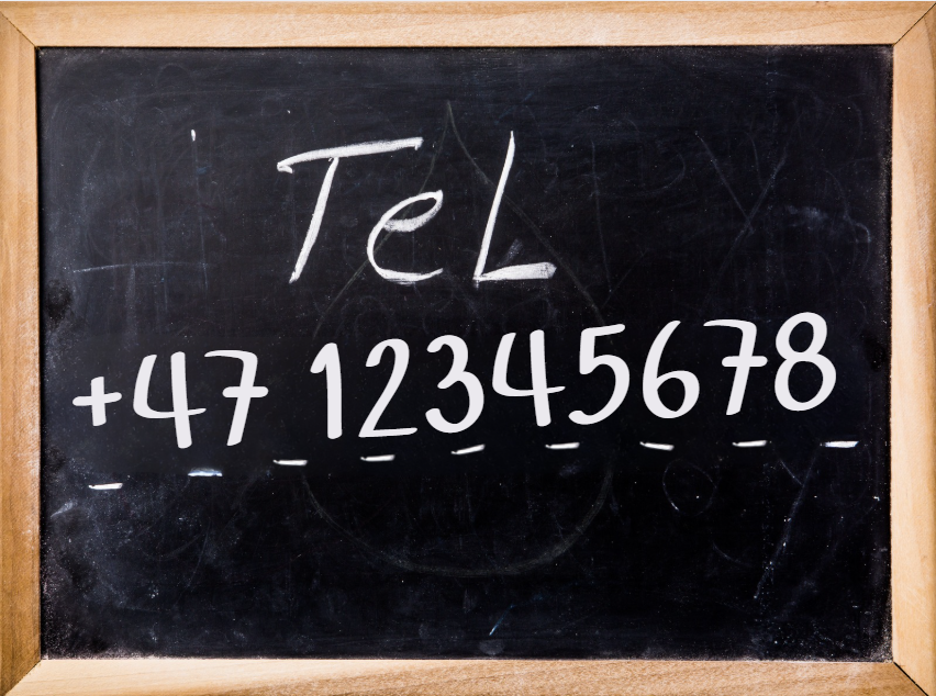 illustrasjon av telefonnummer på blackboard