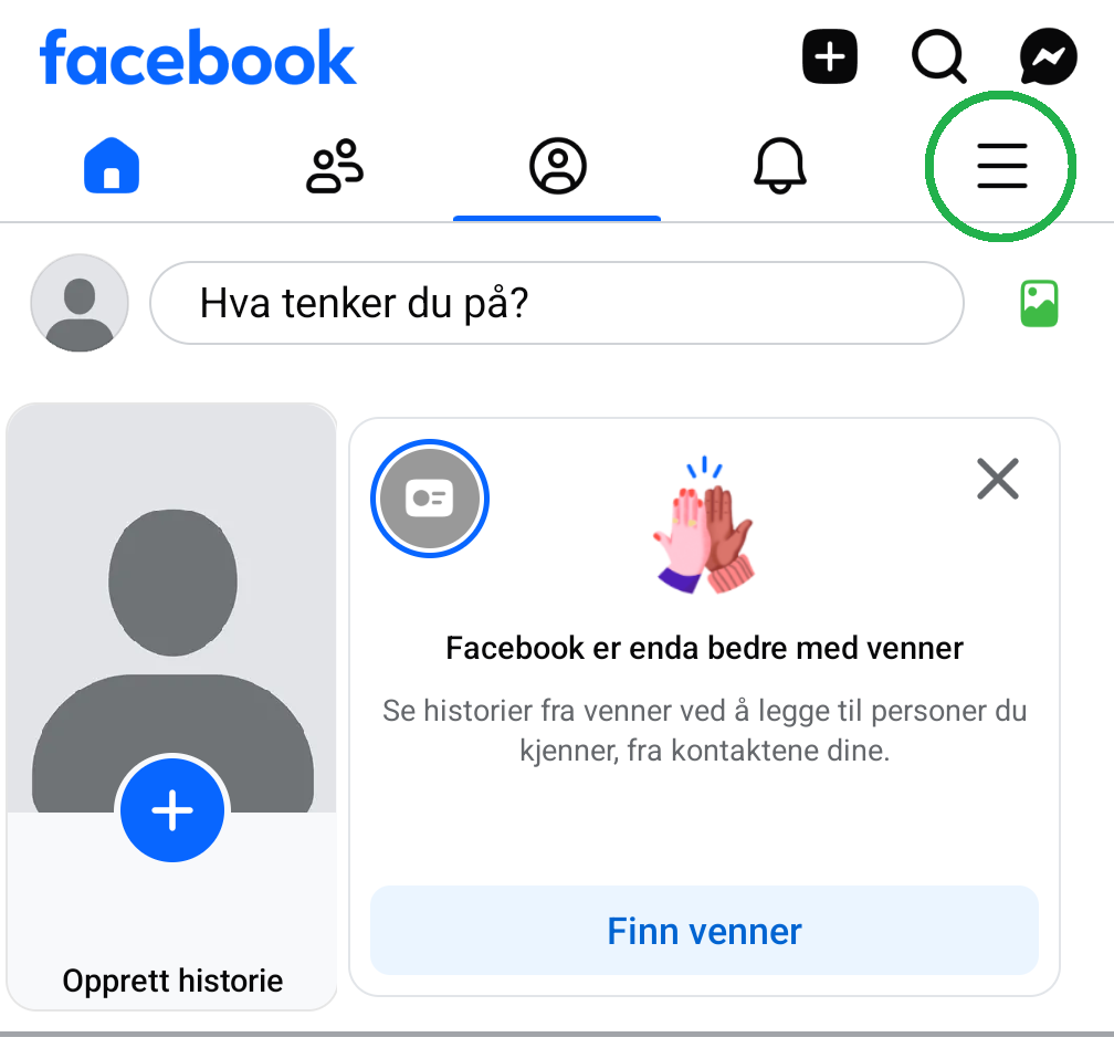 Skjermbilde fra Facebook-appen.