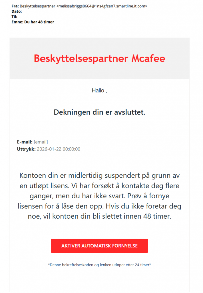 bilde av svindelforsøk