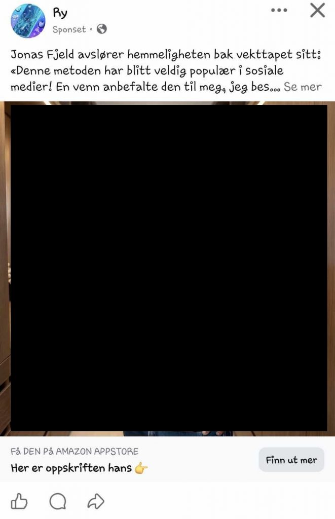 Skjermbilde fra Facebook-appen.