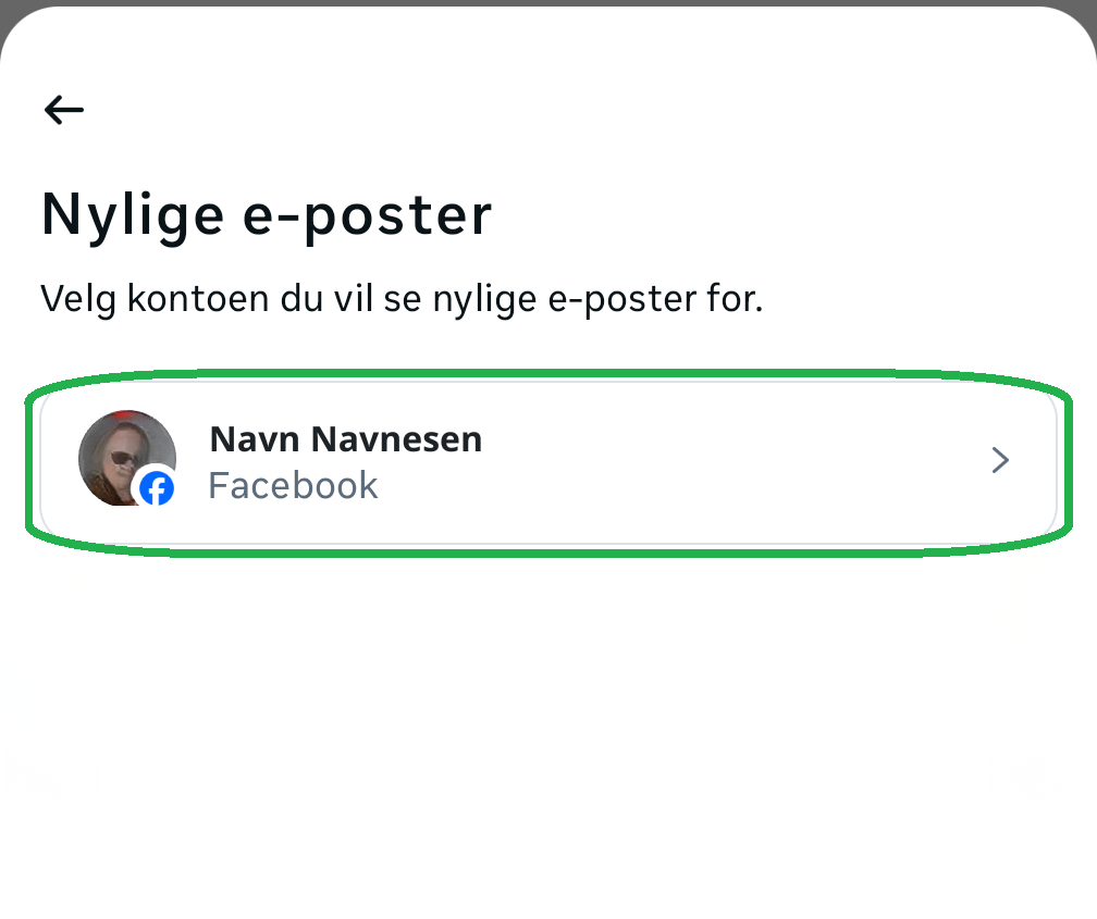 Skjermbilde fra Facebook-appen.