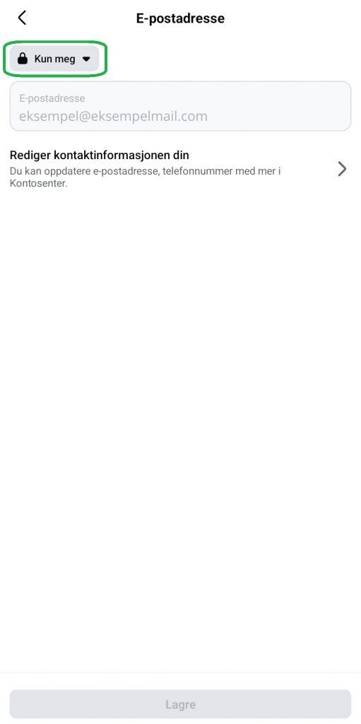 Skjermbilde fra Facebook-appen for mobil.