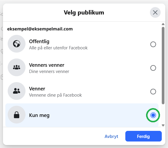 Skjermbilde fra Facebook.
