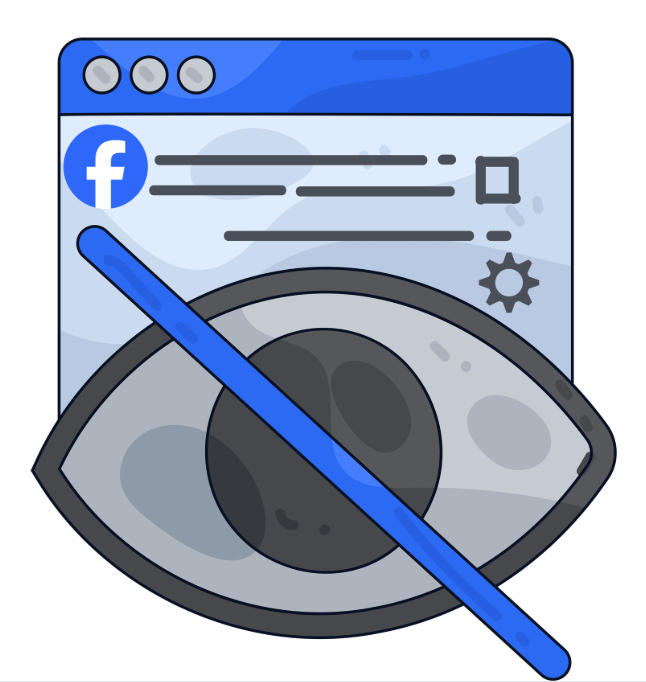 illustrasjon som viser skjult info på facebook