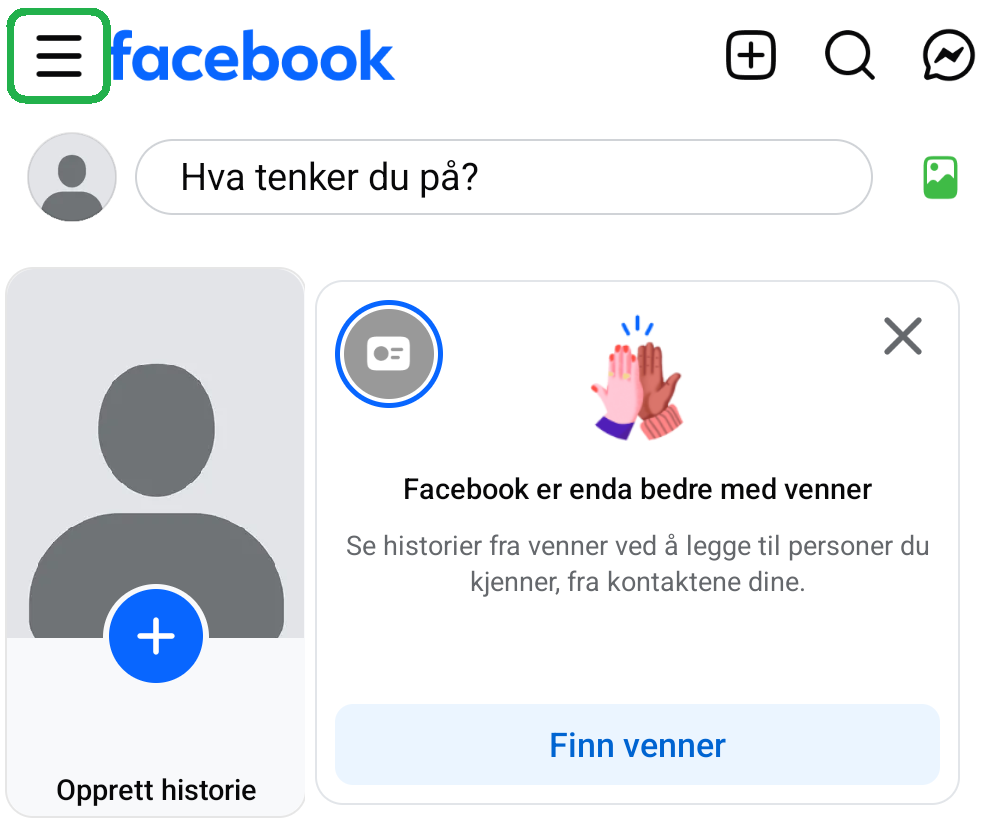 Skjermbilde fra Facebook-appen.