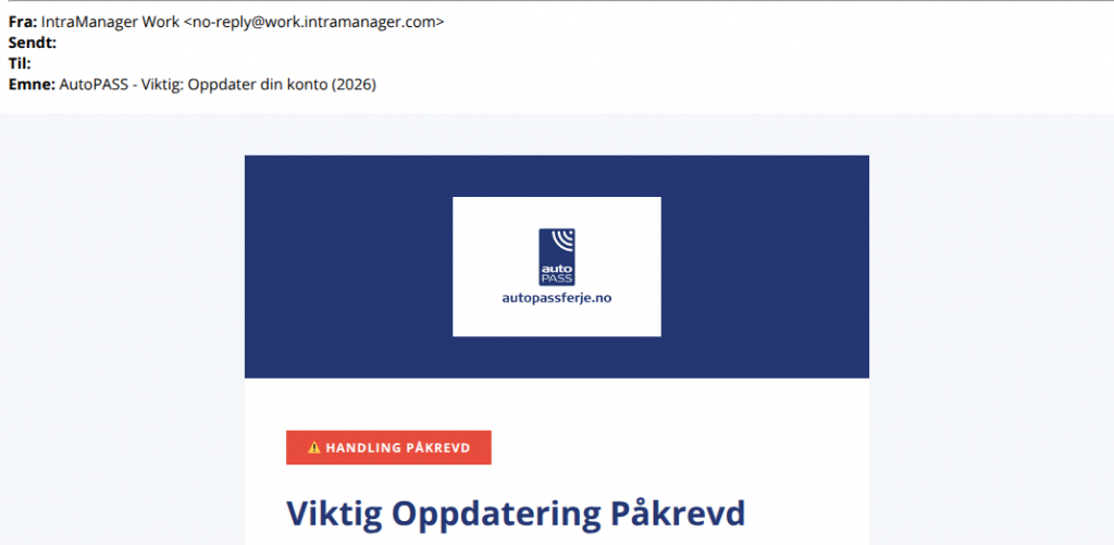 bilde av toppen på svindelepost