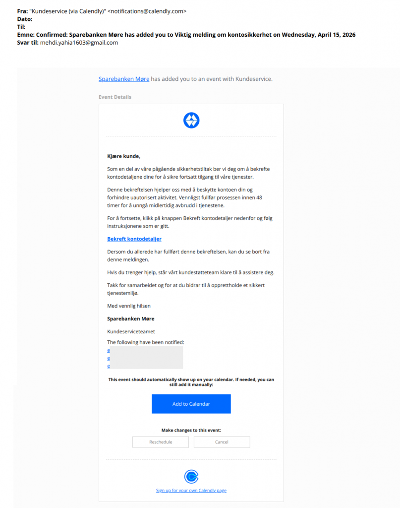 bilde av svindelepost fra Sparebanken Møre