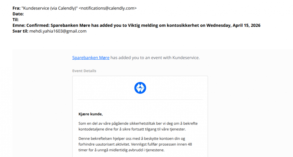 bilde av øvre del av svindelepost