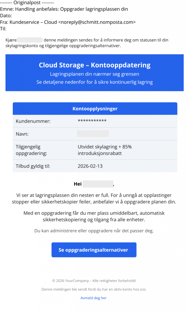 bilde av svindelforsøk på e-post