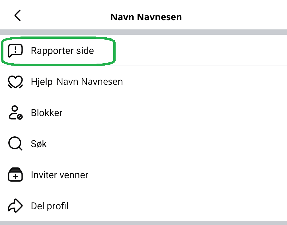 Skjermbilde fra Facebook-appen.