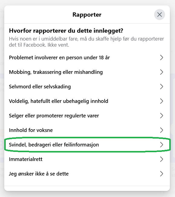 Skjermbilde fra Facebook.