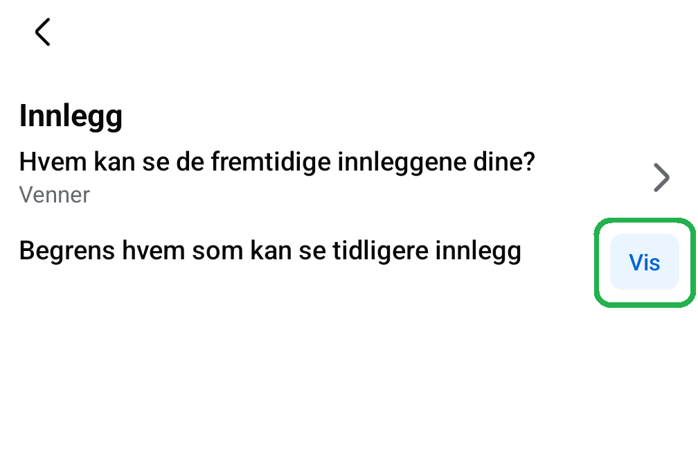 Skjermbilde fra Facebook-appen.