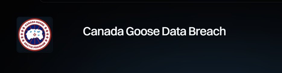 skjermbilde fra https://haveibeenpwned.com/Breach/CanadaGoose