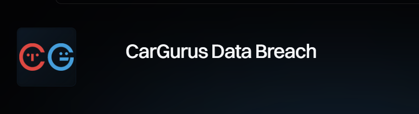 Skjermbilde fra https://haveibeenpwned.com/Breach/CarGurus