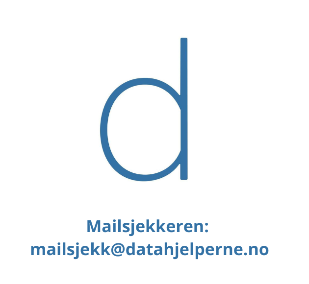 illustrasjon med datahjelperne-logo og mailsjekk-adressen