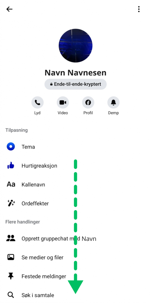 Skjermbilde fra Facebook-appen.