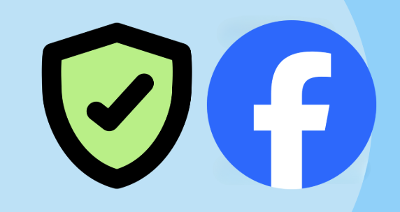 illustrasjonsbilde av facebook og sikkerhetsskjold
