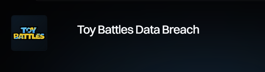 skjermbilde fra https://haveibeenpwned.com/Breach/ToyBattles