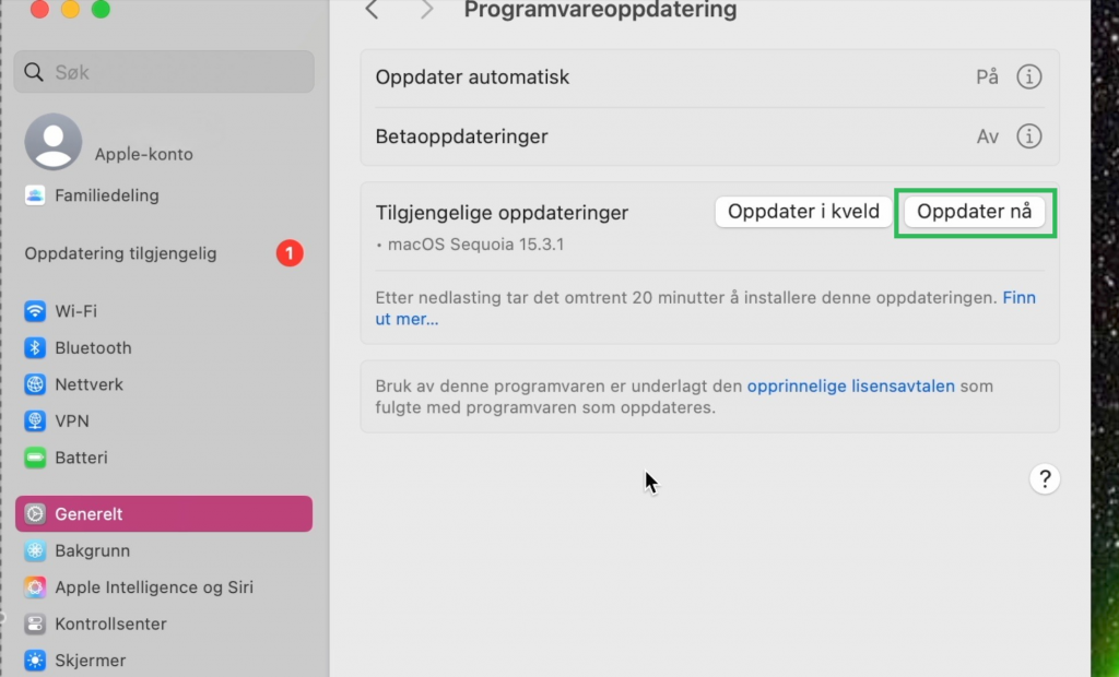 Skjermbilde fra Mac.